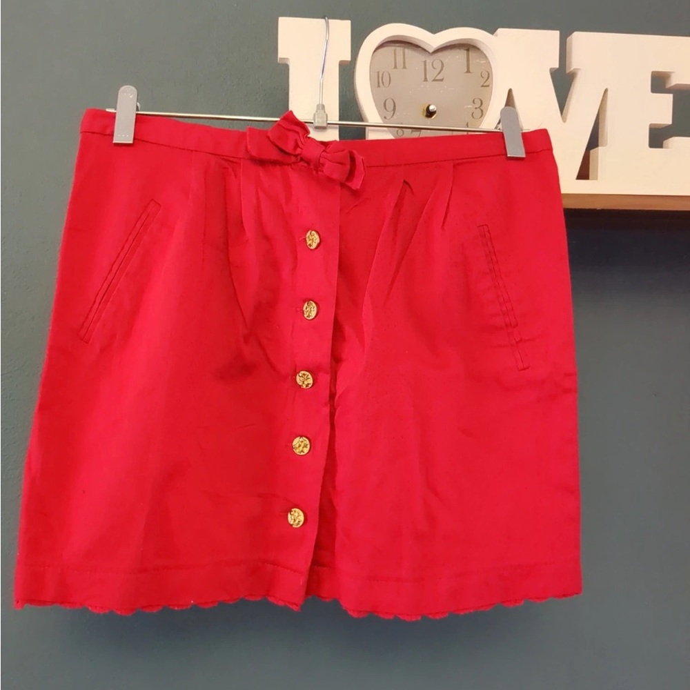 Red Button-Up Women's Shorts